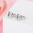 Romantic silver earrings with hearts E0000162