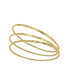 Women's 14K Gold-Tone Plated Hammered Bangle Set, 3 Pieces