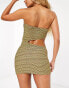 Фото #4 товара New Girl Order knit cut out bandeau festival summer dress in yellow