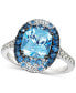 ფოტო #1 პროდუქტის Multi-Gemstone (3 ct. t.w.) & Nude Diamond (1/6 ct. t.w.) Halo Ring in 14k White Gold