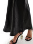 Kaiia satin maxi skirt in black