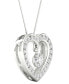 Diamond Orbital Heart Halo Pendant Necklace (1/3 ct. t.w.) in 10k White Gold, 16" + 2" extender