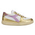 Фото #1 товара Diadora Mi Basket Low Metallic Dirty Lace Up Mens Gold, White Sneakers Casual S