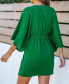 Фото #2 товара Women's Shamrock Green Surplice Mini Cover Up Dress