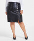 ფოტო #3 პროდუქტის Plus Size Faux-Leather Pencil Skirt, Created for Macy's