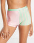 Фото #1 товара Topshop block stripe high waist swim short