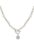 ფოტო #1 პროდუქტის Cultured Freshwater Pearl (5 - 5-1/2mm) & Crystal 18" Statement Necklace in Sterling Silver