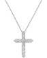 ფოტო #1 პროდუქტის Diamond Cross Pendant Necklace (2 ct. t.w.) in 14k White Gold