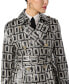 Women's Double-Breasted Printed Trench Coat