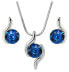 Фото #1 товара A fitting set of Chaton Wave Capri Blue necklaces and earrings