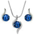 A fitting set of Chaton Wave Capri Blue necklaces and earrings Blue, Silver - фото #1