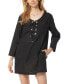 Фото #1 товара Women's Cotton Lace-Up Cover-Up Dress
