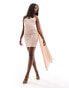 Фото #1 товара AX Paris slinky halterneck mini dress with drape detail in pale pink