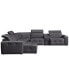Фото #12 товара CLOSEOUT! Haigan 6-Pc. Leather Chaise Sectional Sofa with 2 Power Recliners, Created for Macy's
