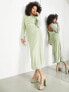 Фото #1 товара ASOS EDITION all over sequin backless drape midi dress in sage green