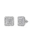 ფოტო #1 პროდუქტის Drip Buckle 14k White Gold 1 cttw Certified Natural Diamond Stud Earring for Men/Women, Screw Back,