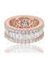 ფოტო #3 პროდუქტის Suzy Levian Sterling Silver Cubic Zirconia White Baguette and Round Wide Eternity Band Ring