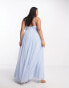 Фото #3 товара Beauut Plus Bridesmaid layered tulle maxi dress in light blue