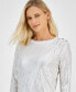 ფოტო #3 პროდუქტის Women's Metallic Long-Sleeve Top