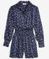 ფოტო #5 პროდუქტის Women's Smocked Long-Sleeve Romper, Created for Macy's