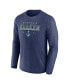 Фото #3 товара Men's Heather Deep Sea Blue Seattle Kraken Long Sleeve T-shirt