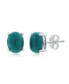 ფოტო #1 პროდუქტის Sterling Silver Oval Turquoise Stud Earrings