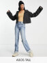 Фото #1 товара ASOS DESIGN Tall cropped rain jacket with hood in black