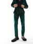 ASOS DESIGN skinny diamond sequin suit trouser in dark green