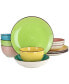 Фото #1 товара Посуда сервировочная Elama Hudson 12 Piece Double Bowl Stoneware, набор для 4 персон