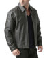 Фото #2 товара Men Greg Open Bottom Zip Front Leather Jacket