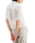 Фото #2 товара Women's Linen Twist-Hem Blouse, Created for Macy's