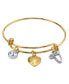 ფოტო #18 პროდუქტის 14K Gold-Dipped Heart and Initial Crystal Charm Bracelet