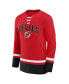 Men's Red New Jersey Devils Back Pass Lace-Up Long Sleeve T-shirt