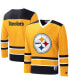 ფოტო #1 პროდუქტის Men's Gold Pittsburgh Steelers Cross-Check V-Neck Long Sleeve T-shirt