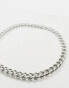 Фото #4 товара ASOS DESIGN waterproof stainless steel short chunky 13mm chain necklace with clasp in silver tone