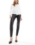 Mango leather look high waisted legging in black