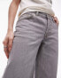 Topshp Ember low rise wide leg jeans in pale grey grau, W30 L30 - фото #5