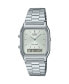 ფოტო #1 პროდუქტის Unisex Analog Digital Casio Silver-Tone Color Stainless Steel Watch, 29.8mm, AQ230A-7AVT