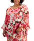 ფოტო #4 პროდუქტის Plus Size Ruffled-Sleeve Floral Swing Dress