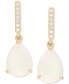 ფოტო #3 პროდუქტის Opal (2-1/2 ct. t.w.) & Diamond (1/20 ct. t.w.) Drop Earrings in 14k Gold