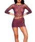 ფოტო #1 პროდუქტის Women's Tory Long Sleeve Knit Chemise with Asymmetrical Floral Pattern