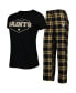 ფოტო #1 პროდუქტის Women's Black, Gold New Orleans Saints Plus Size Badge T-shirt and Pants Sleep Set