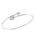 ფოტო #1 პროდუქტის Raindrop Design Sterling Silver Diamond Women Bangle