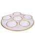 12.75" Alabaster Seder Plate with Rim