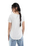 Hollister short sleeve logo v-neck t-shirt in white