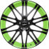 Колесный диск литой Oxigin 14 Oxrock black foil spring green 11x20 ET40 - LK5/108 ML72.6