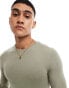 Фото #7 товара ASOS DESIGN essential muscle fit long sleeve t-shirt in khaki