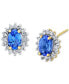 ფოტო #1 პროდუქტის Tanzanite (1 ct. t.w.) & Diamond (1/4 ct. t.w.) Halo Stud Earrings in 10k Gold