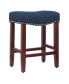 Фото #4 товара 24" Upholstered Saddle Seat Faux Leather Counter Stool