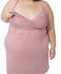 Фото #6 товара Women's Plus Size Lucille Lace Maternity & Nursing Nightgown - With Clip Down Cups
